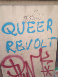 Graffiti in the Old City of Sarajevo written there in 2011 as part of a protest for queer visibility. | Photo: Matthew Zarenkiewicz